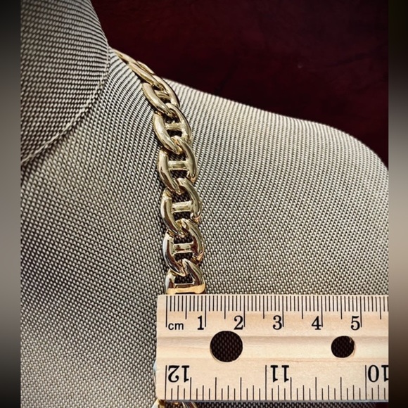 Vintage Mariner Link Chain Necklace. Chunky Statement Necklace Graduated links - Picture 8 of 15